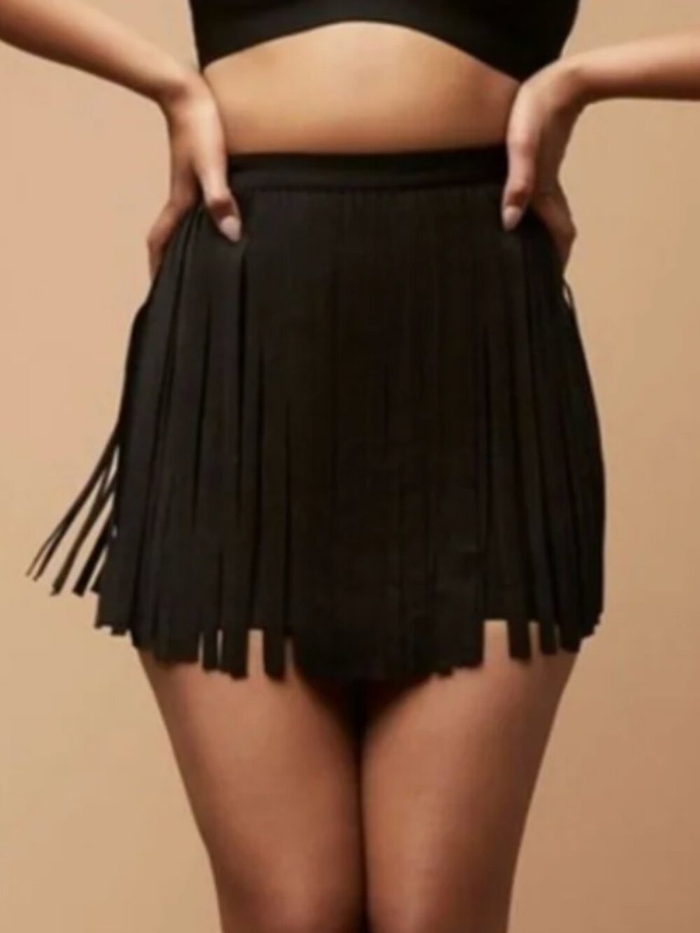 Fringe Bandage mini skirt